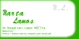 marta lamos business card